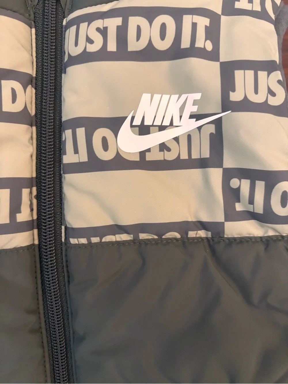 Nike Boys Olive 'Just Do It' Puffer Vest
